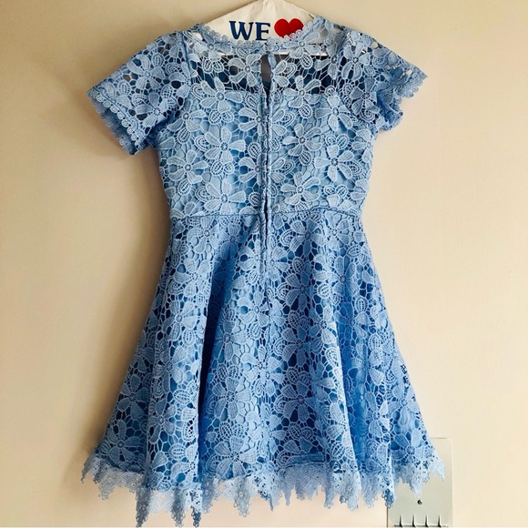 Rare Editions Lace and Illusions Blue Big Girl’s Dress Size 10 - Picture 11 of 12
